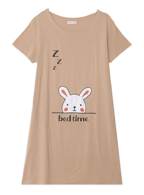 Beige Night Shirt - Design 17 - Khotwh